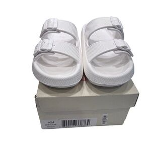 J Slides Eva Socool Beach Women’s Slides Sandals White New In Box Size 10